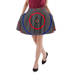 Art Design Fractal Circle A-line Pocket Skirt by Wegoenart