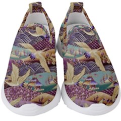 Textile Fabric Cloth Pattern Kids  Slip On Sneakers by Wegoenart