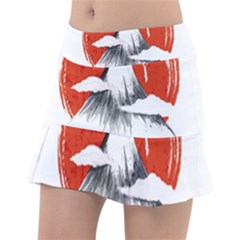 Mount Fuji Mountain Ink Wash Painting Tennis Skirt by Vaneshart