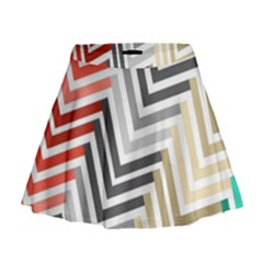 Abstract Colorful Geometric Pattern Mini Flare Skirt by Vaneshart