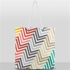 Abstract Colorful Geometric Pattern Full Print Rope Handle Tote (large) by Vaneshart