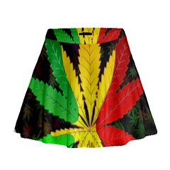 Cannabis Leaf Color Mini Flare Skirt by Vaneshart