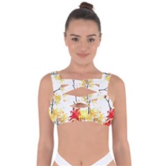 Watercolor Painting Autumn Illustration Autumn Tree Bandaged Up Bikini Top by Vaneshart
