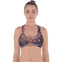 Fractal Patterns Abstract Dark Cross Back Hipster Bikini Top  View1