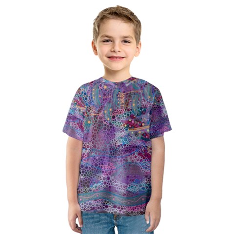 Stains Circles Watercolor Colorful Abstract Kids  Sport Mesh Tee by Vaneshart