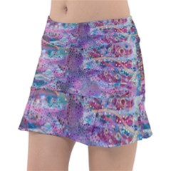 Stains Circles Watercolor Colorful Abstract Tennis Skirt by Vaneshart