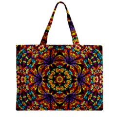 Geometric Pattern Kaleidoscope Art Mirror Image Mosaic Zipper Mini Tote Bag by Vaneshart