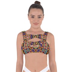 Geometric Pattern Kaleidoscope Art Mirror Image Mosaic Bandaged Up Bikini Top by Vaneshart