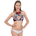 Wonderful Fairy With Butterflies And Roses Cross Front Halter Bikini Top View1