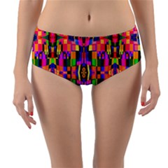 Abstract 16 Reversible Mid-waist Bikini Bottoms by ArtworkByPatrick