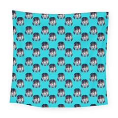 Forest Girl Bight Baby Blue Patttern Square Tapestry (large) by snowwhitegirl