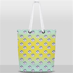 English Breakfast Yellow Pattern Mint Ombre Full Print Rope Handle Tote (small) by snowwhitegirl