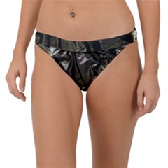 Metallic Silver Satin Band Bikini Bottom by retrotoomoderndesigns