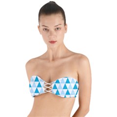 Abstract Modern Background Blue Twist Bandeau Bikini Top by Vaneshart