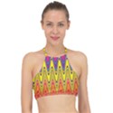 Retro Colorful Waves Background Racer Front Bikini Top View1