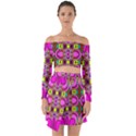Abstract Background Pattern Off Shoulder Top with Skirt Set View1