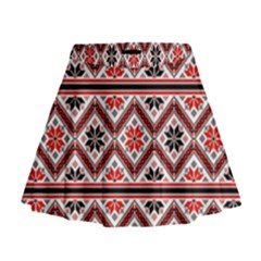 Folklore Ethnic Pattern Background Mini Flare Skirt by Vaneshart