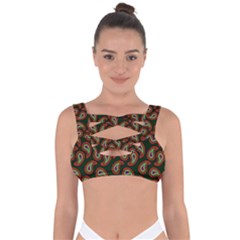 Seamless Paisley Pattern Bandaged Up Bikini Top by Vaneshart