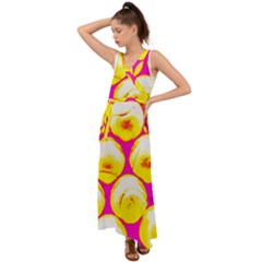 Pop Art Tennis Balls V-neck Chiffon Maxi Dress by essentialimage
