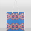 Shapes chains on a blue background                                          Full Print Rope Handle Tote (Large) View1