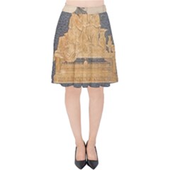 Illustrated Exhibitor 1 Velvet High Waist Skirt by DeneWestUK