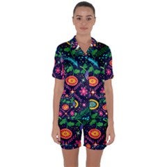 Pattern 3177414 960 720 Satin Short Sleeve Pyjamas Set by vintage2030