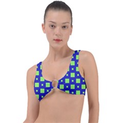 Squares Grid Seamless Ring Detail Bikini Top by Vaneshart