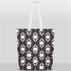 Abstract Seamless Pattern Graphic Black Full Print Rope Handle Tote (small) by Vaneshart
