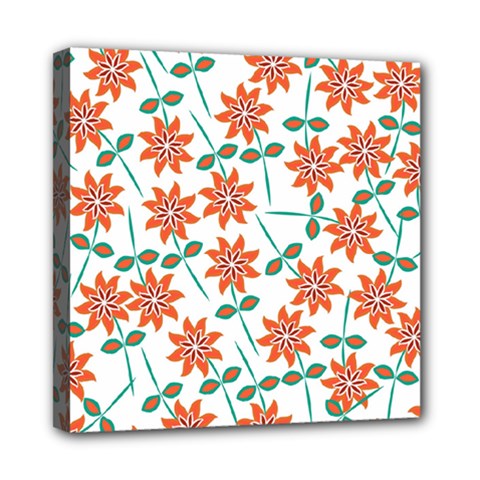 Vector Flower Floral Mini Canvas 8  X 8  (stretched) by Vaneshart
