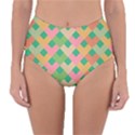 Abstract Seamless Pattern Reversible High-Waist Bikini Bottoms View3