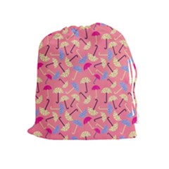Umbrella Pattern Drawstring Pouch (xl) by Vaneshart