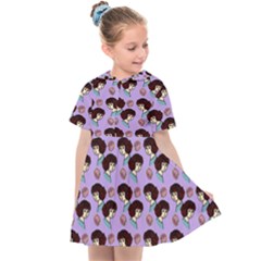 Redhead Girl Pattern Lilac Kids  Sailor Dress by snowwhitegirl