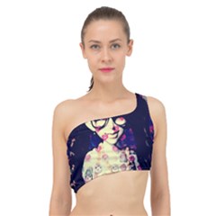 Retro Girl Spliced Up Bikini Top  by snowwhitegirl