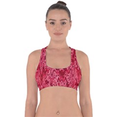 Background Abstract Surface Red Cross Back Hipster Bikini Top  by Wegoenart