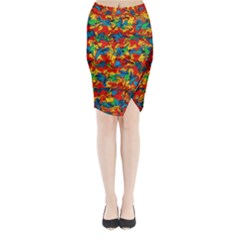 Abstract 42 Midi Wrap Pencil Skirt by ArtworkByPatrick