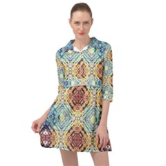 Pattern Mini Skater Shirt Dress by Sobalvarro