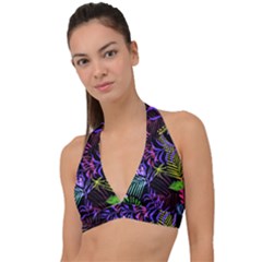 Leaves  Halter Plunge Bikini Top by Sobalvarro