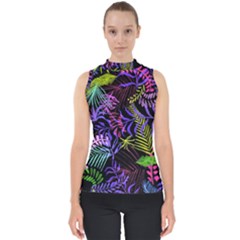 Leaves  Mock Neck Shell Top by Sobalvarro