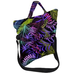 Leaves  Fold Over Handle Tote Bag by Sobalvarro