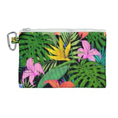 Tropical Greens Canvas Cosmetic Bag (large) by Sobalvarro