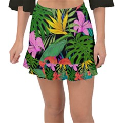 Tropical Greens Fishtail Mini Chiffon Skirt by Sobalvarro