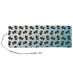 Blue Gradient Flower Roll Up Canvas Pencil Holder (m) by snowwhitegirl