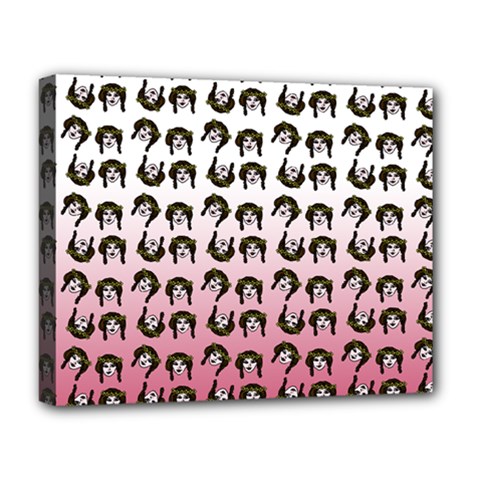 Retro Girl Daisy Chain Pattern Deluxe Canvas 20  X 16  (stretched) by snowwhitegirl