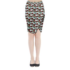 Vintage Hippie Girl Pattern Blue Midi Wrap Pencil Skirt by snowwhitegirl