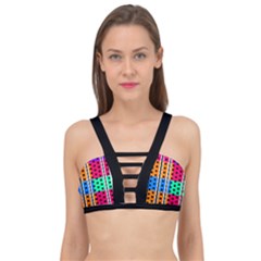 Polka Dots Two Times 5 Black Cage Up Bikini Top by impacteesstreetwearten