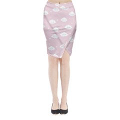Kawaii Cloud Pattern Midi Wrap Pencil Skirt by Valentinaart