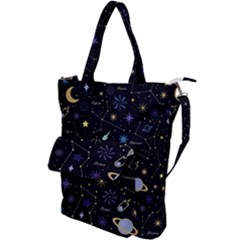 Starry Night  Space Constellations  Stars  Galaxy  Universe Graphic  Illustration Shoulder Tote Bag by Vaneshart