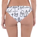 Black And White Summer Vector Pattern Reversible Hipster Bikini Bottoms View2