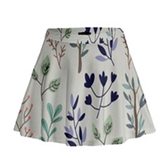Dark Tone Plant Pattern Mini Flare Skirt by Vaneshart