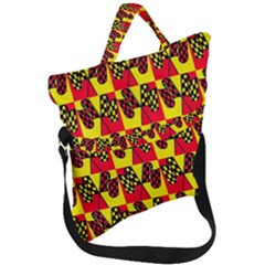 Race Flag Fold Over Handle Tote Bag by ArtworkByPatrick